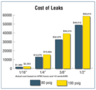 Marcador de posición y gráfico de costos de fugas